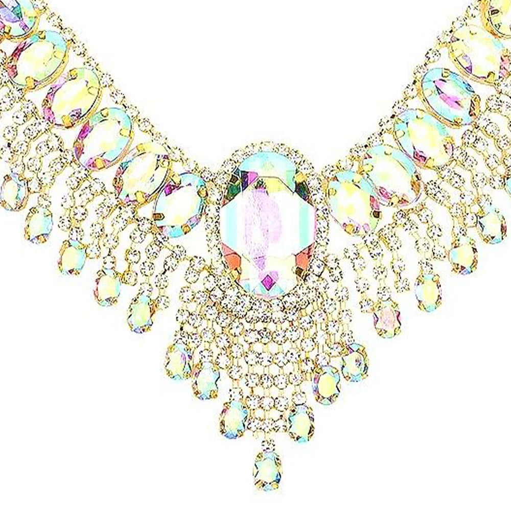 Stonefans Rhinestone Water Drop Necklace Set for Women