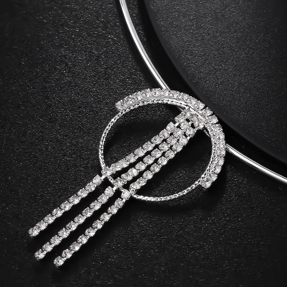 Round Tassel Necklace Luxury Earring Set.