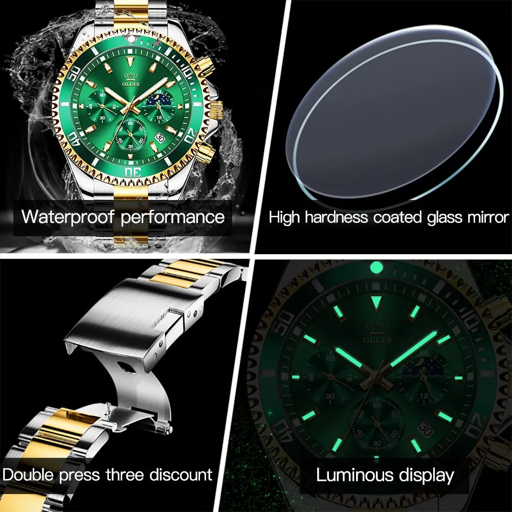 Quartz Waterproof Luminous Stainless Steel Watch for men