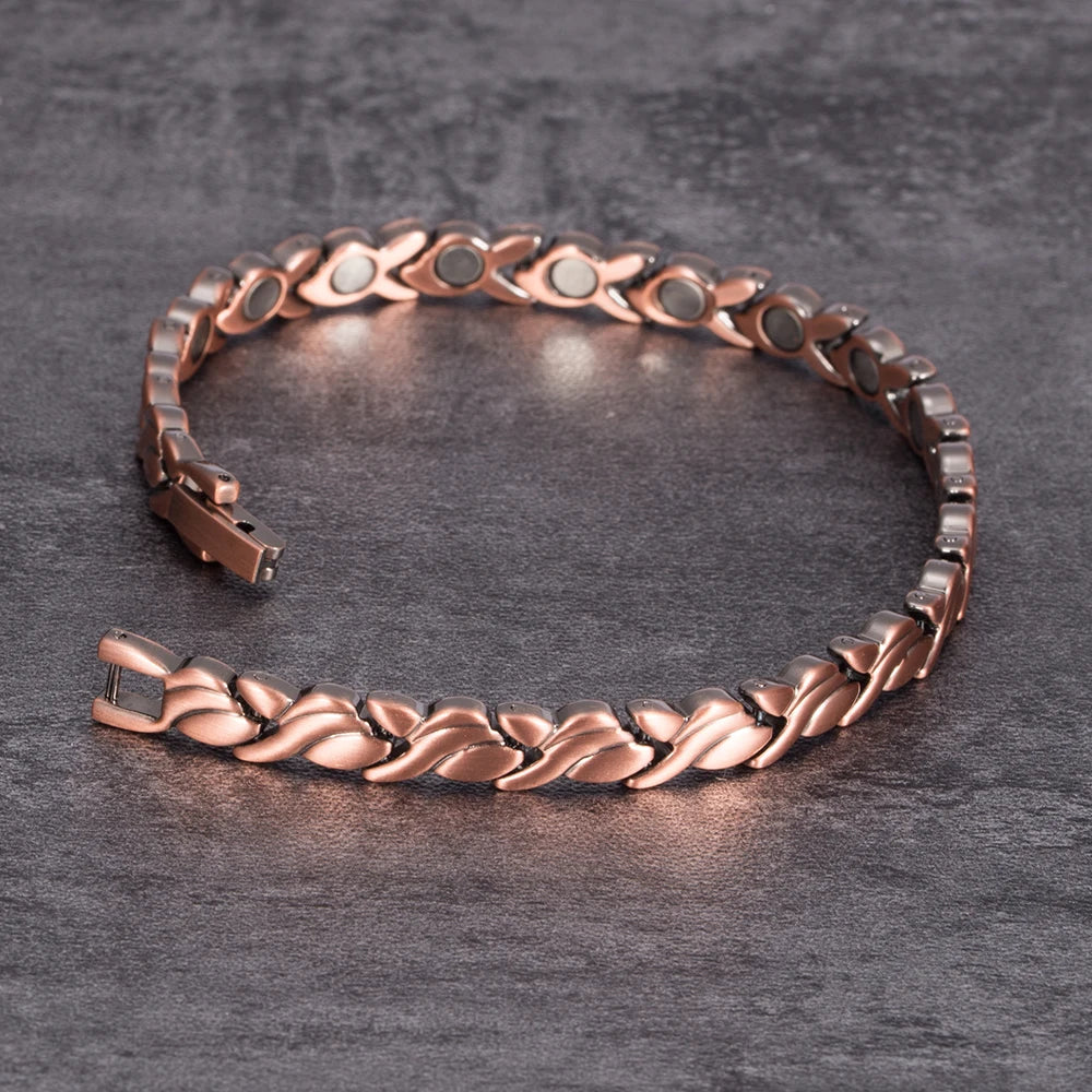 Magnetic Pure Copper Chain Health Energy Arthritis Pain Bracelets For Women.