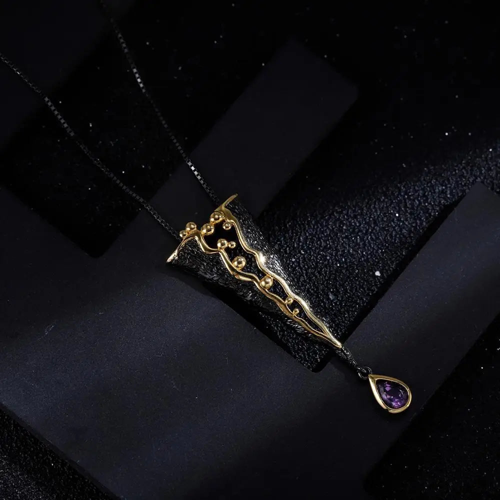 GEM'S BALLET 925 Silver Jewelry Handmade Pendant Necklace