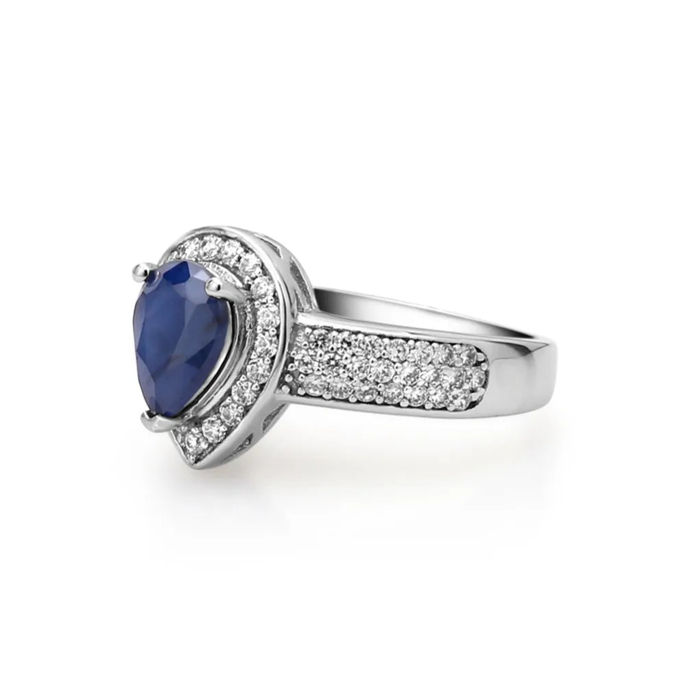 GEM'S BALLET Classic Natural Blue Sapphire Gemstone Jewelry Set