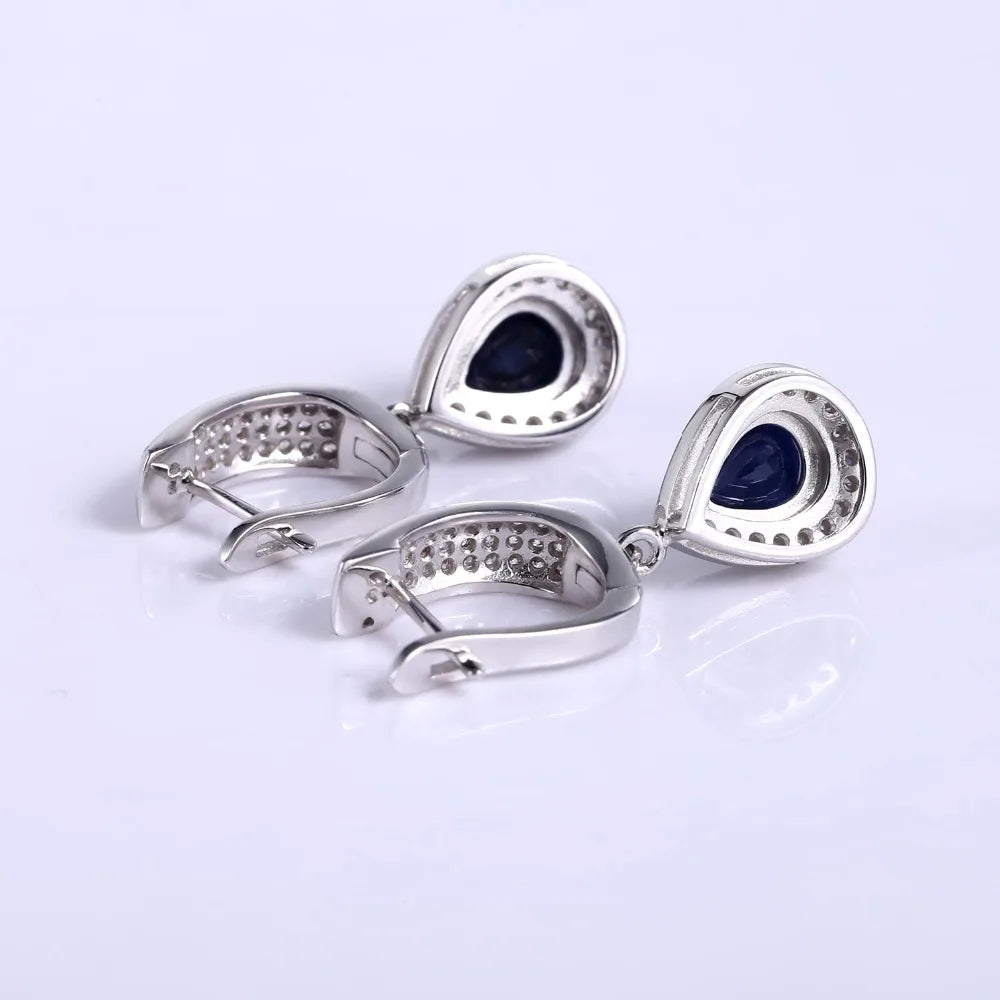 GEM'S BALLET Classic Natural Blue Sapphire Gemstone Jewelry Set