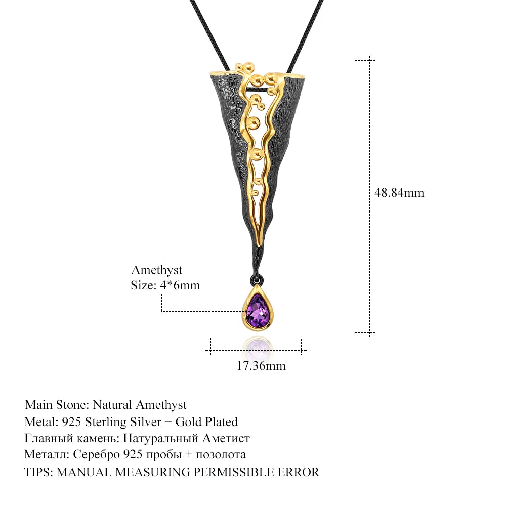 GEM'S BALLET 925 Silver Jewelry Handmade Pendant Necklace