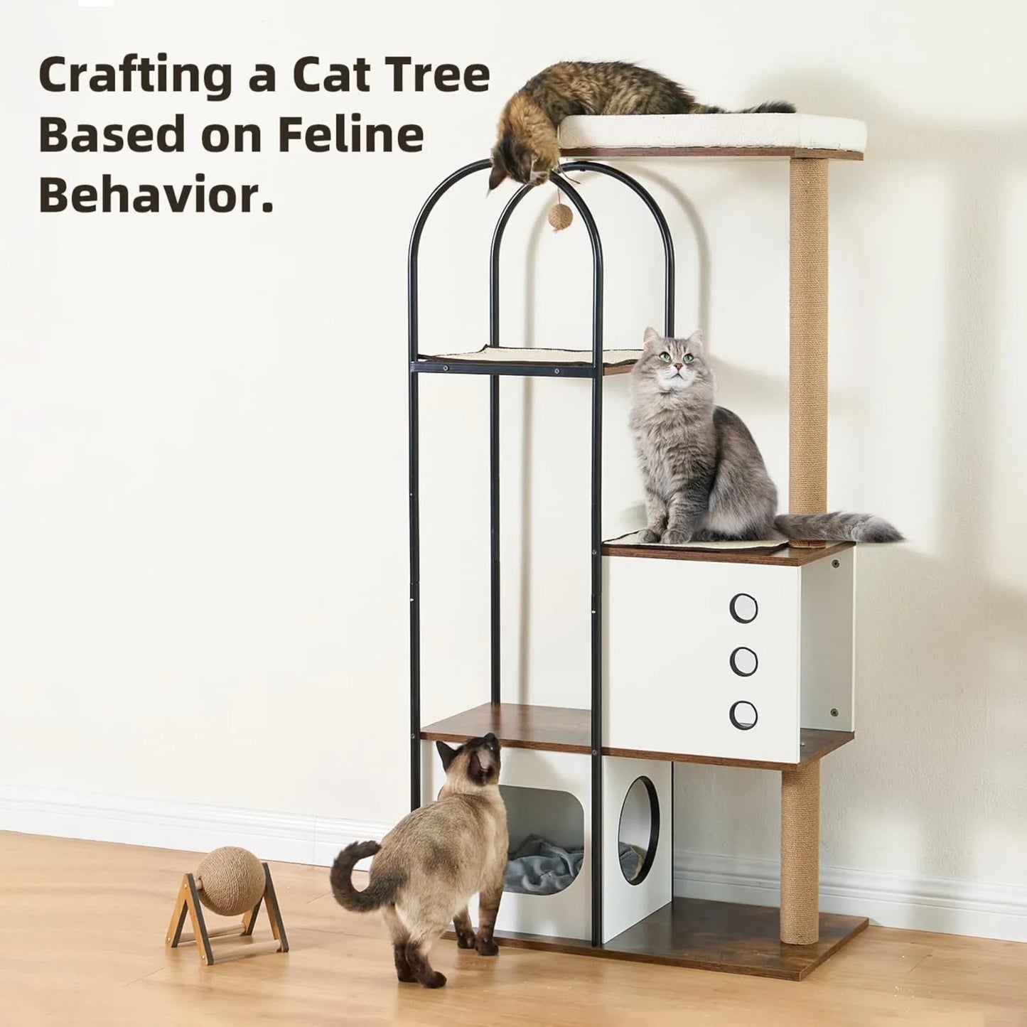 US Large Cat Tree 59 Inch, Multi-Level Cat Tower
