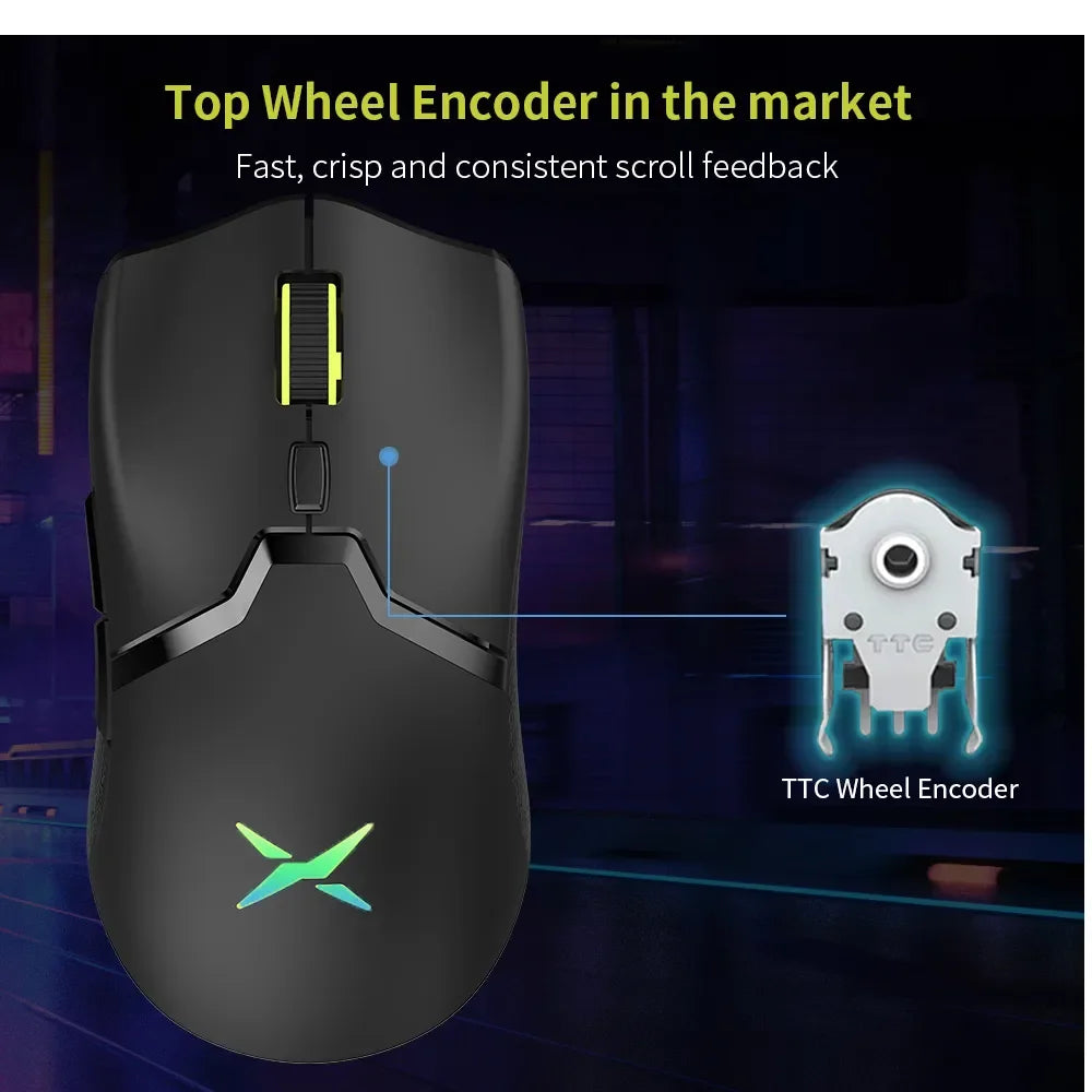 Delux M800PRO PAW3370 RGB Optical Wireless Gaming Mouse Mac