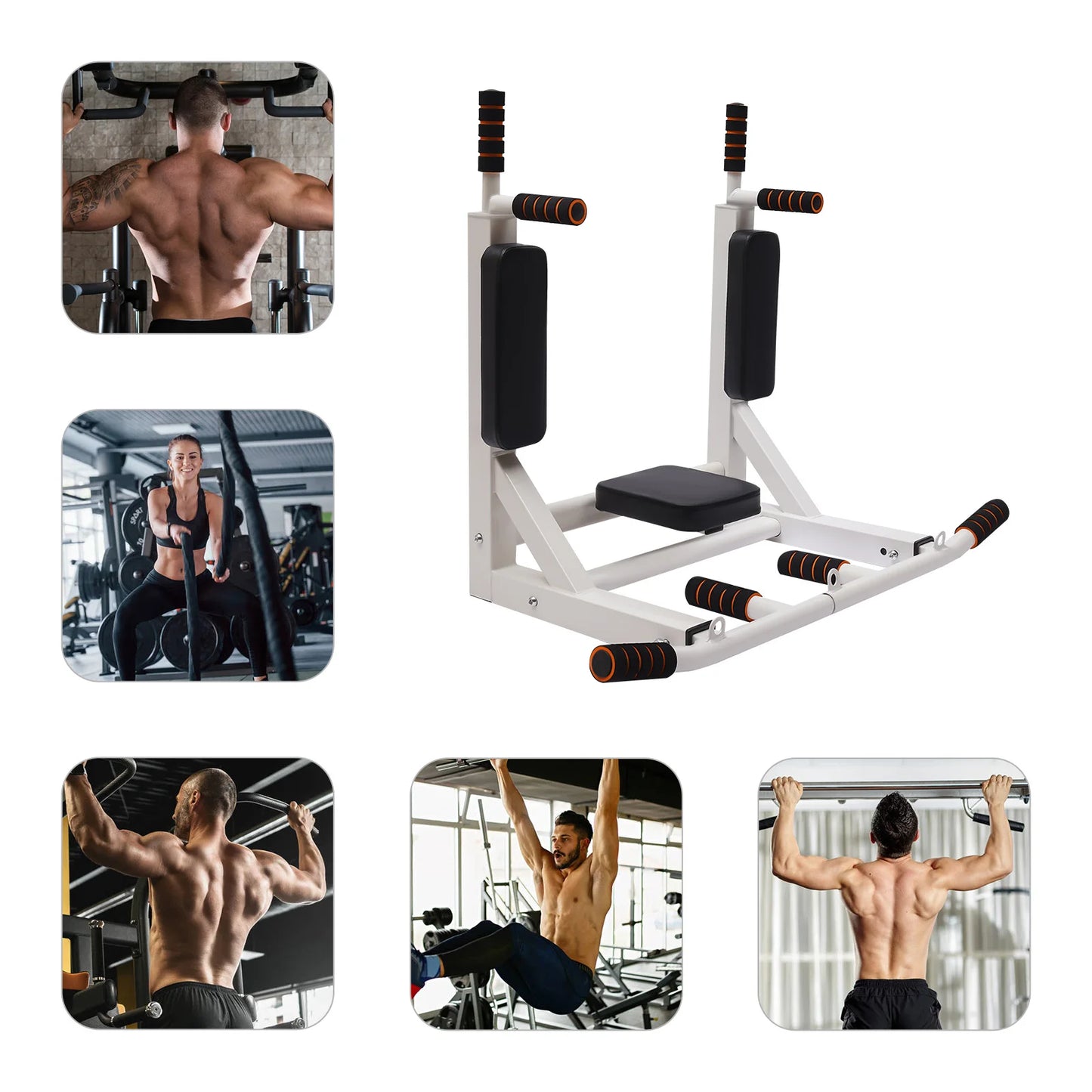 Wall Mounted Pull Up Bar, Heavy Duty Chin Up Bar, Fitness Training Equipment