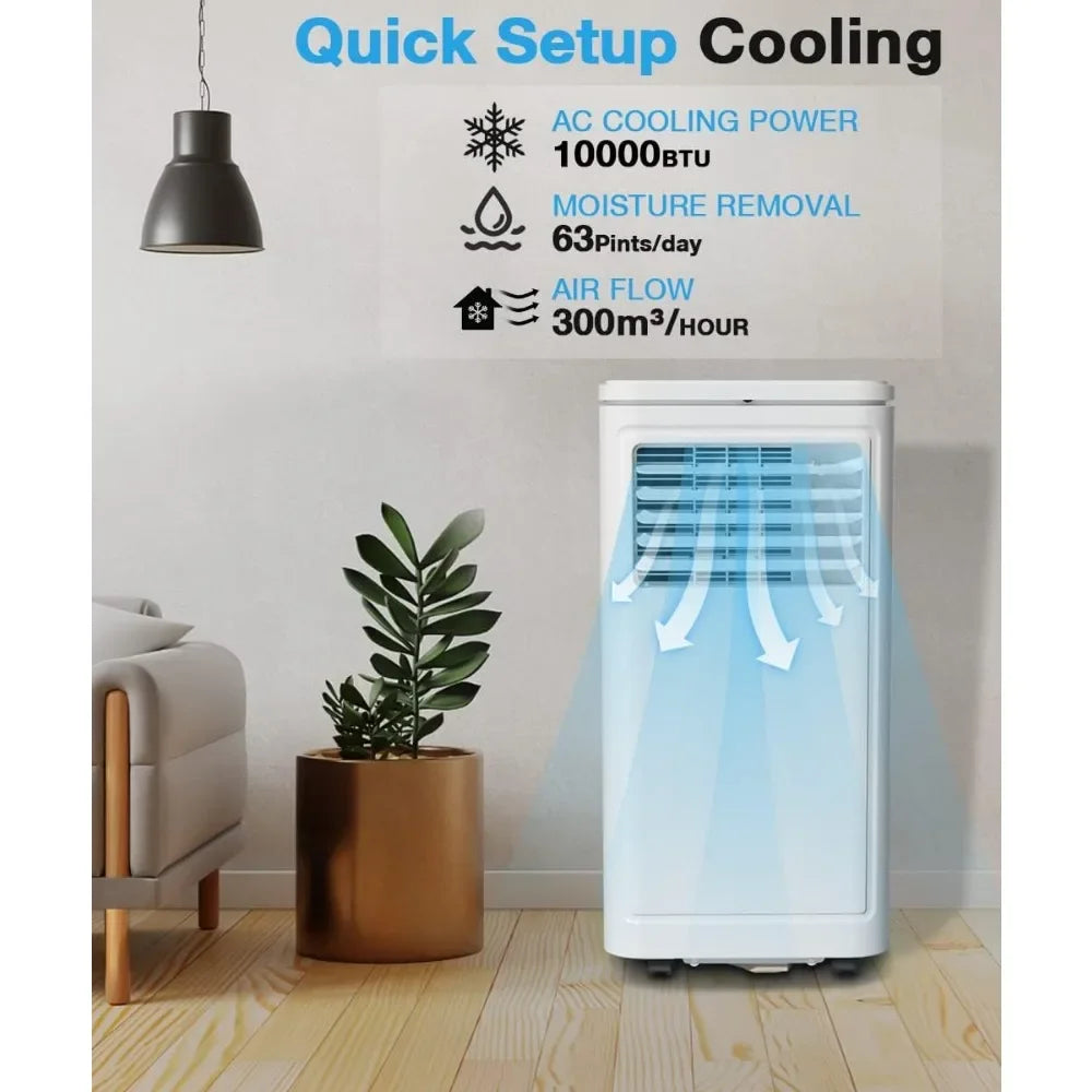 10000 BTU Portable Air Conditioner, With Dehumidifier And Fan.