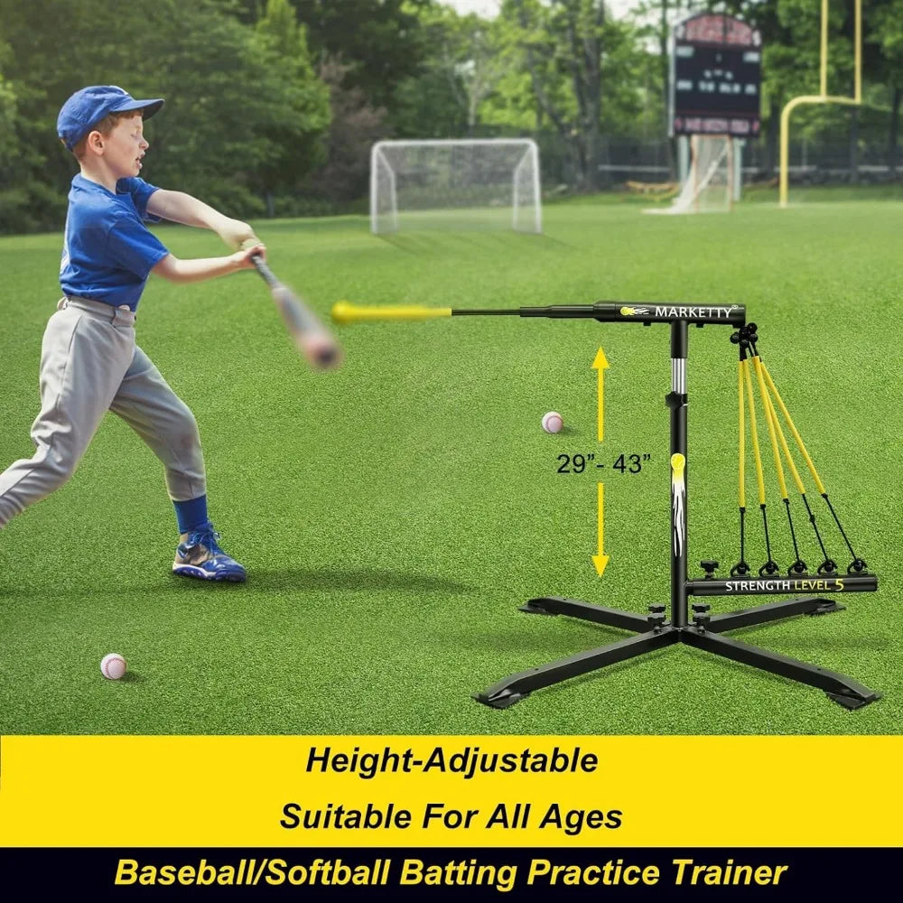 Baseball Hitting Trainer with 5 Tension Rope,Baseball & Softball Aid machine