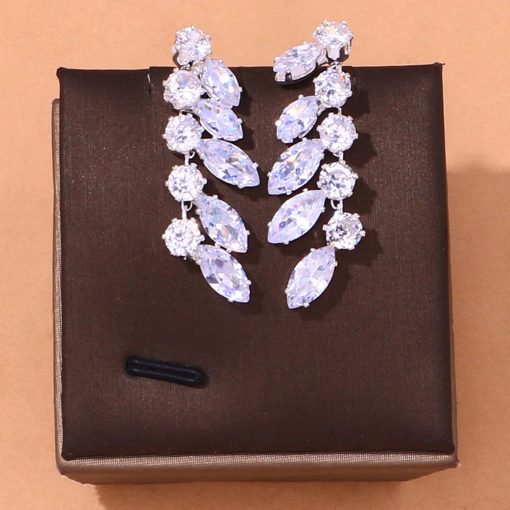 Luxury Zircon Necklace Earring Bracelet Set for Women