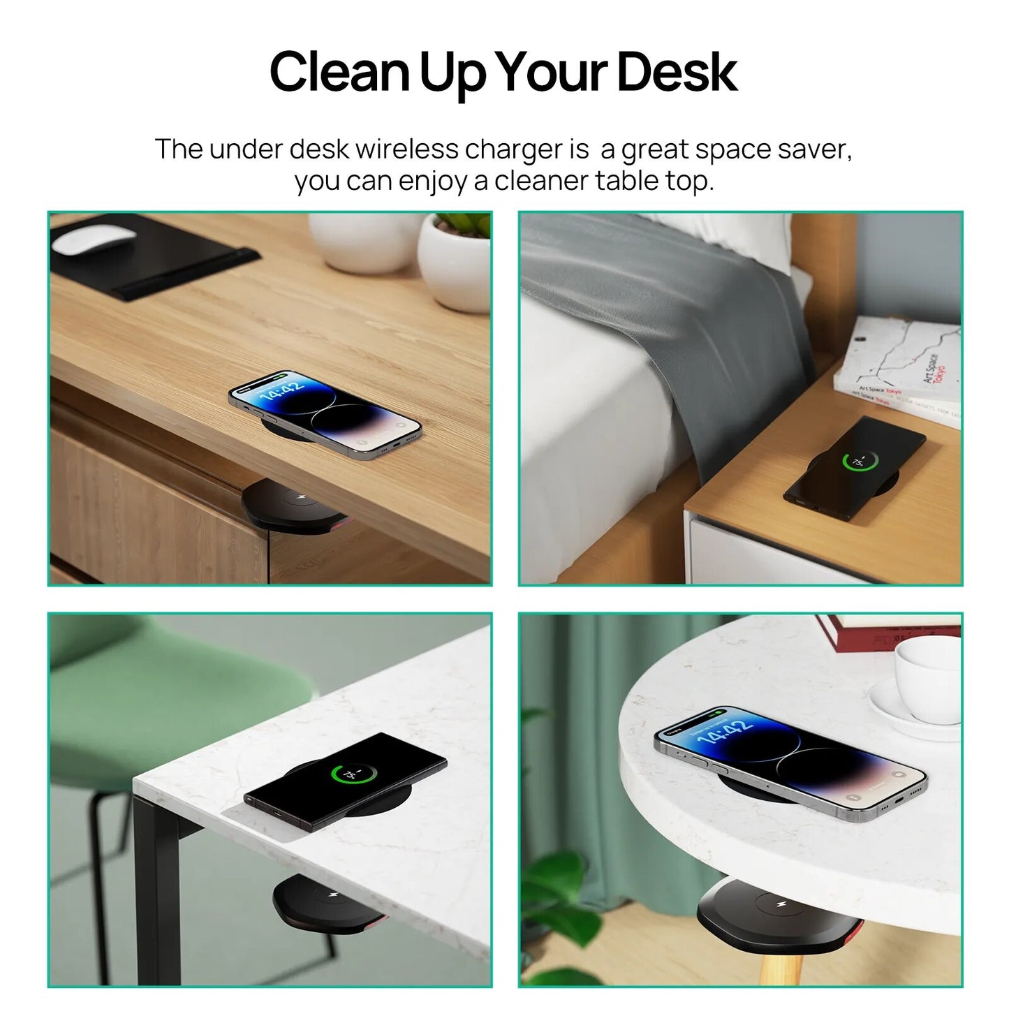 Invisible Wireless Under Table Charger Furniture Desk Station for iPhone