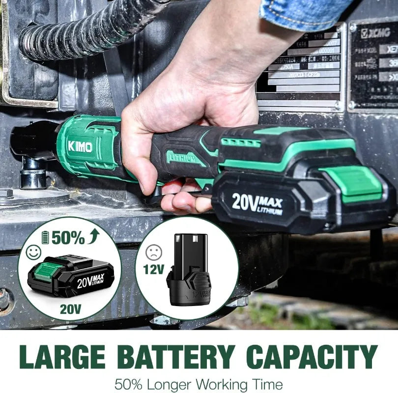 KIMO 20V 3/8" Cordless Electric Ratchet Wrench Set