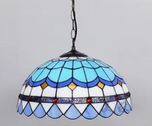 Tiffany Stained Glass Pendant Light Mediterranean Baroque LED Chandelier