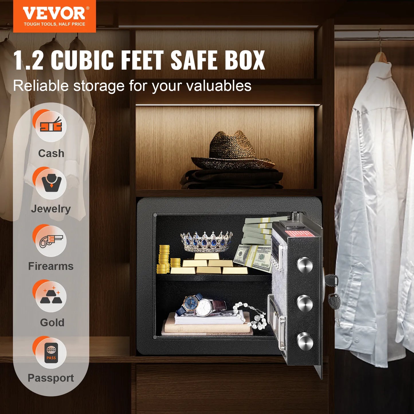 1.2/0.5 Fit Electronic Safe Deposit Safe Box W/ Digital Access