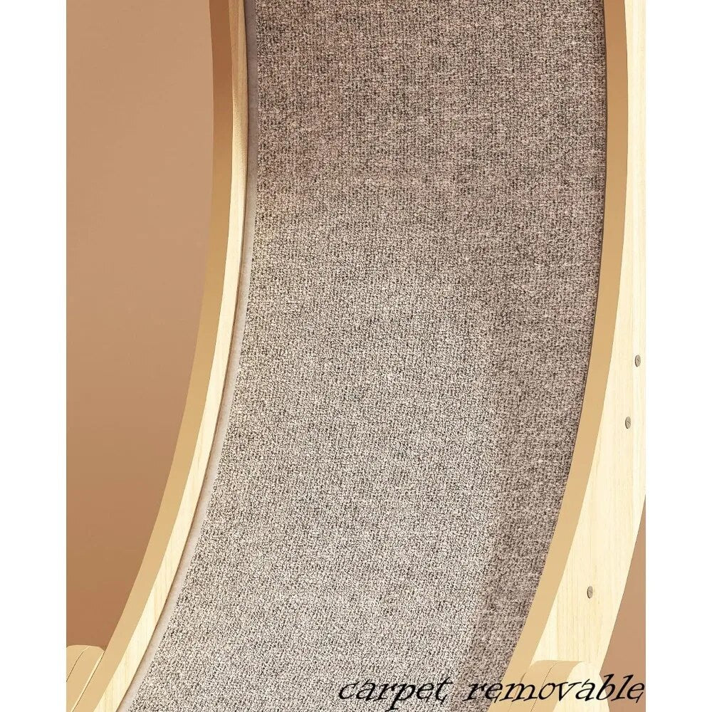 Cat Exercise Wheel, Cat Running Wheel, Cat Treadmill, with Carpeted Runway