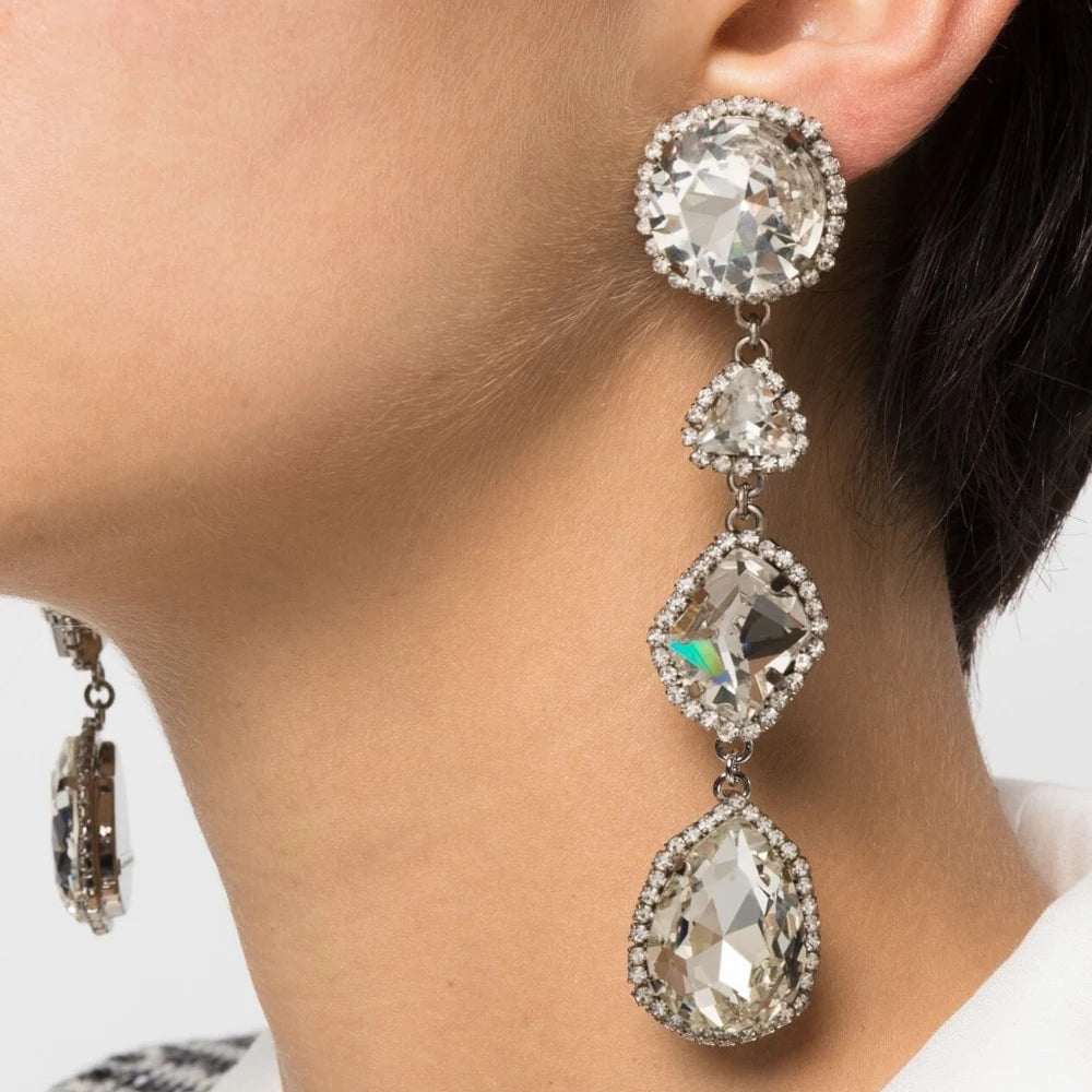 Stonefans Geometry Crystal Clip Earrings No Piercing Accessories