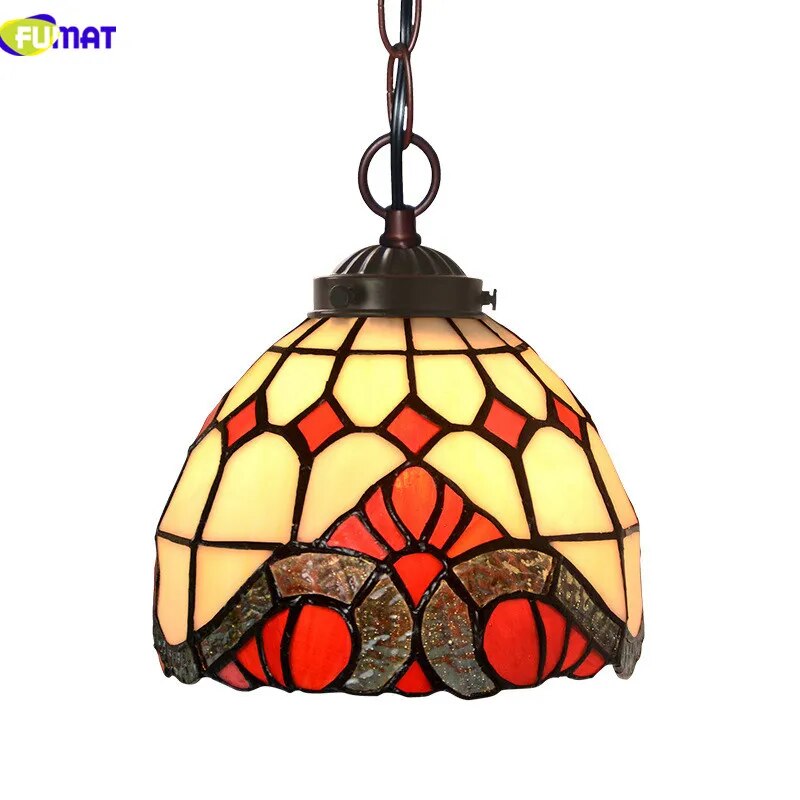 Tiffany Stained Glass Pendant Light Mediterranean Baroque LED Chandelier