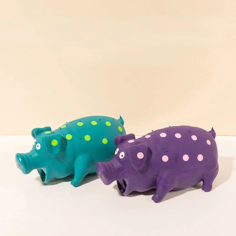 Pig Dog Durable Rubber Squeaker Dog Puppy Chew Toys