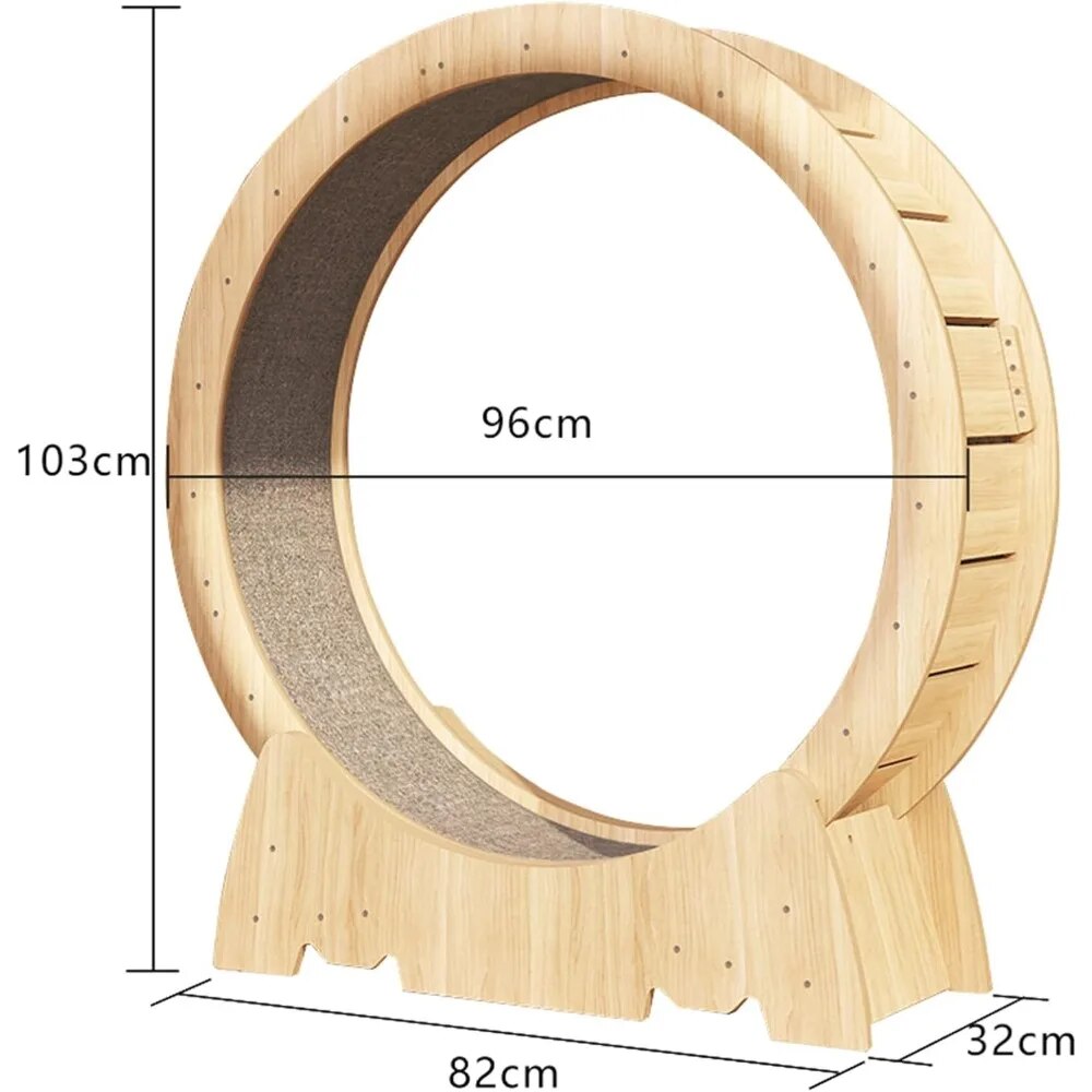Cat Exercise Wheel, Cat Running Wheel, Cat Treadmill, with Carpeted Runway