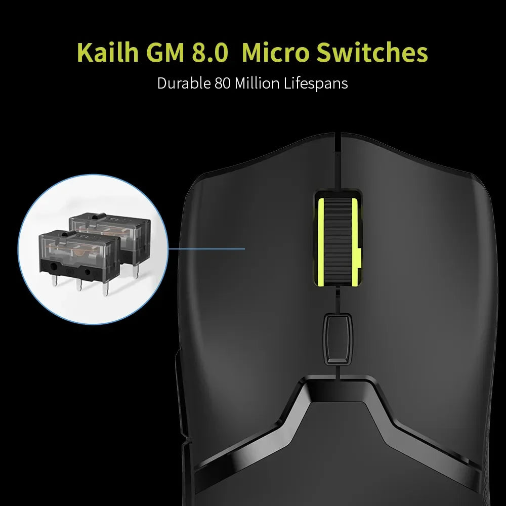 Delux M800PRO PAW3370 RGB Optical Wireless Gaming Mouse Mac