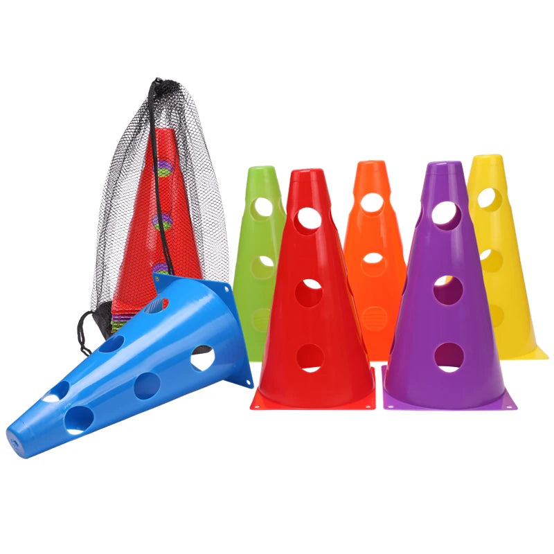 1 Set Mark Cones with Holes Football Speed Agility Training Equipment