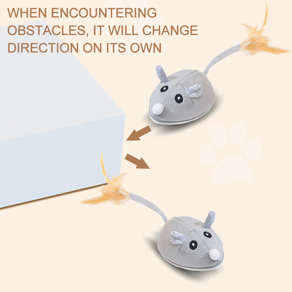 Cat Toys Automatic Interactive Plush Mouse Kitten Teaser