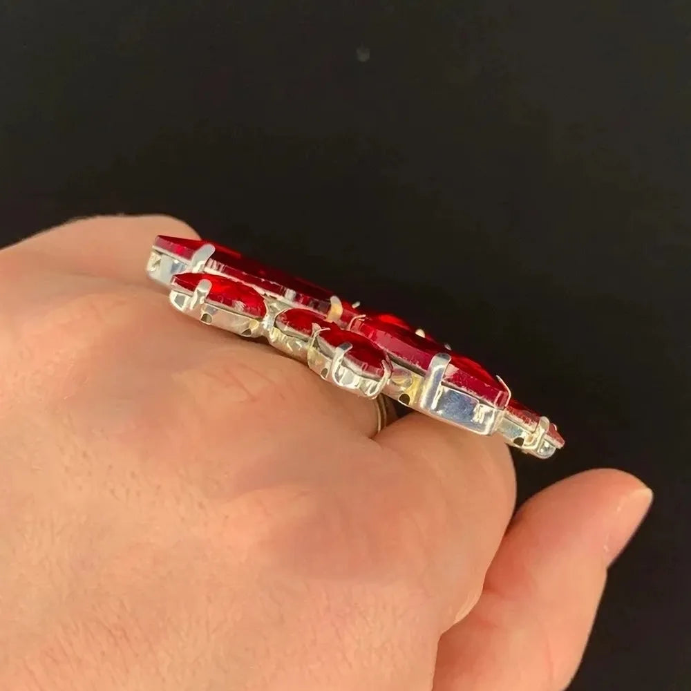 Stonefans Exaggerate Rhinestone Drop Rings for Women