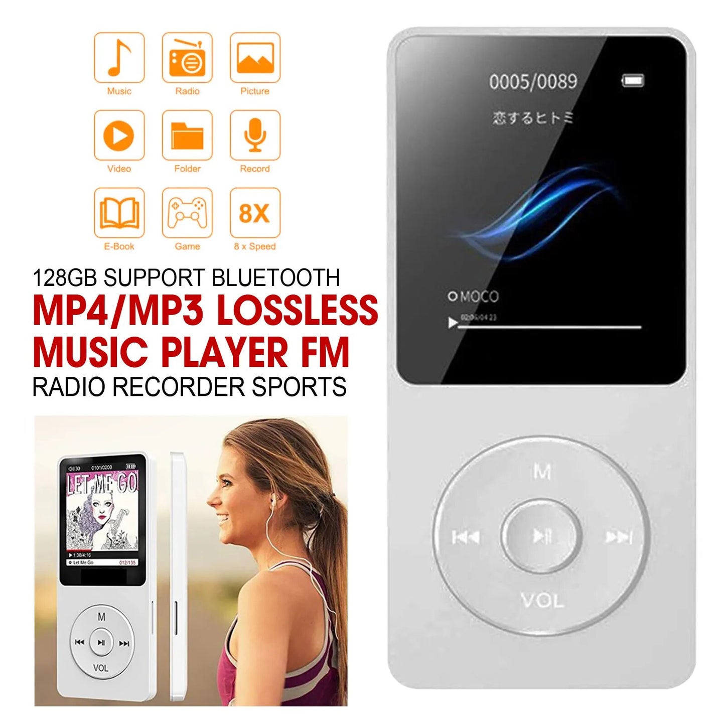 New Support Bluetooth FM Radio Recorder Sports With radio function