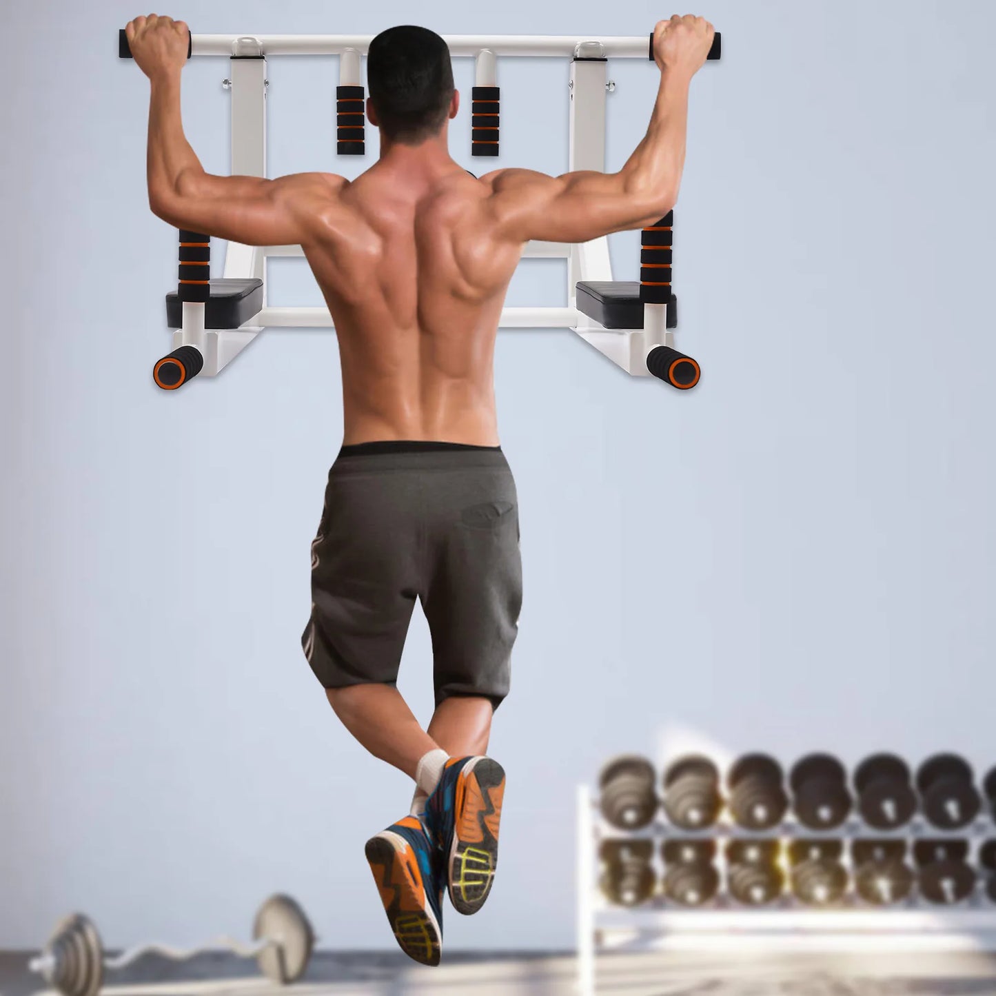 Wall Mounted Pull Up Bar, Heavy Duty Chin Up Bar, Fitness Training Equipment