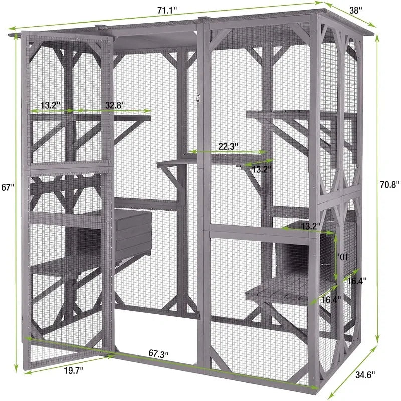 Large Outdoor Walk in Cat Enclosure Indoor Cage Playpen