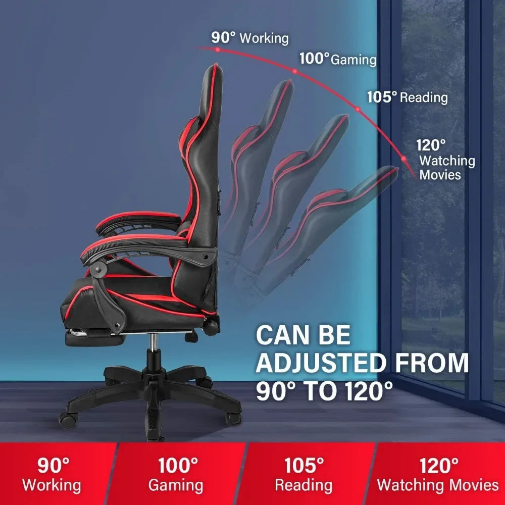 Gaming Chair Office Chairs Backrest and Seat Height Adjustable Swivel Recliner