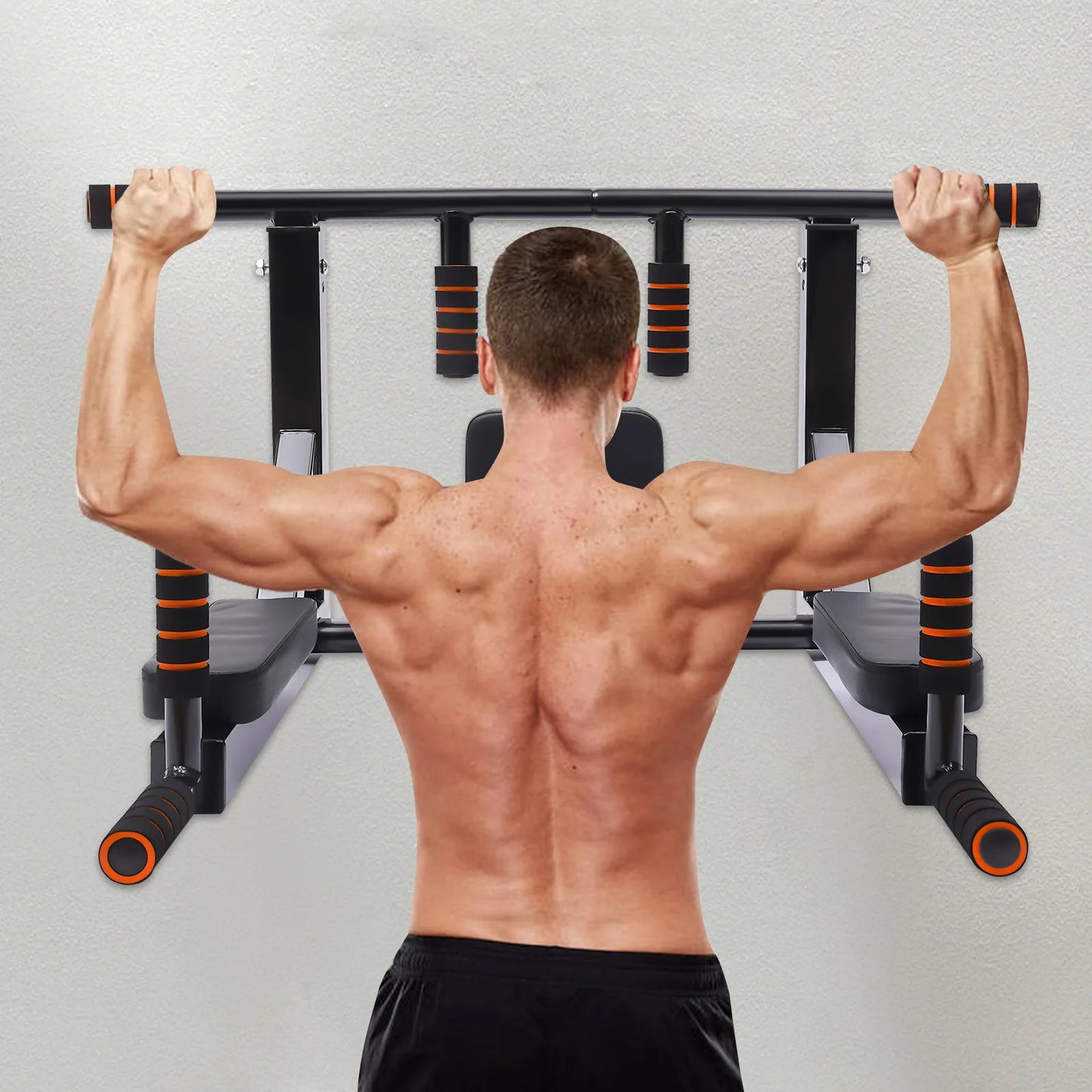 Wall Mounted Pull Up Bar, Heavy Duty Chin Up Bar, Fitness Training Equipment