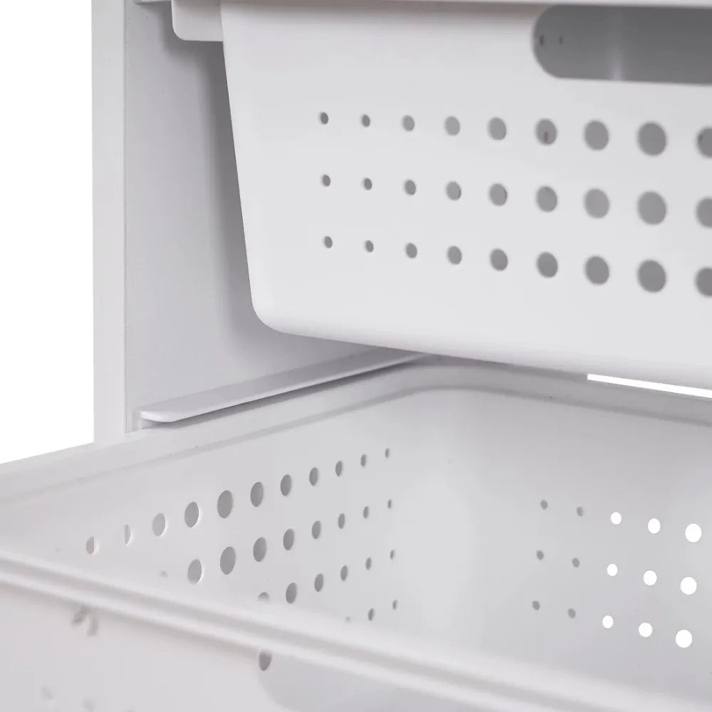 Kids Sliding Bin Organizer 4 Storage Bins, White Tool Box