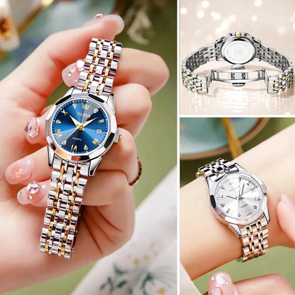 Women's Elegant Rhombus Original Quartz Ladies waterproof Wristwatch