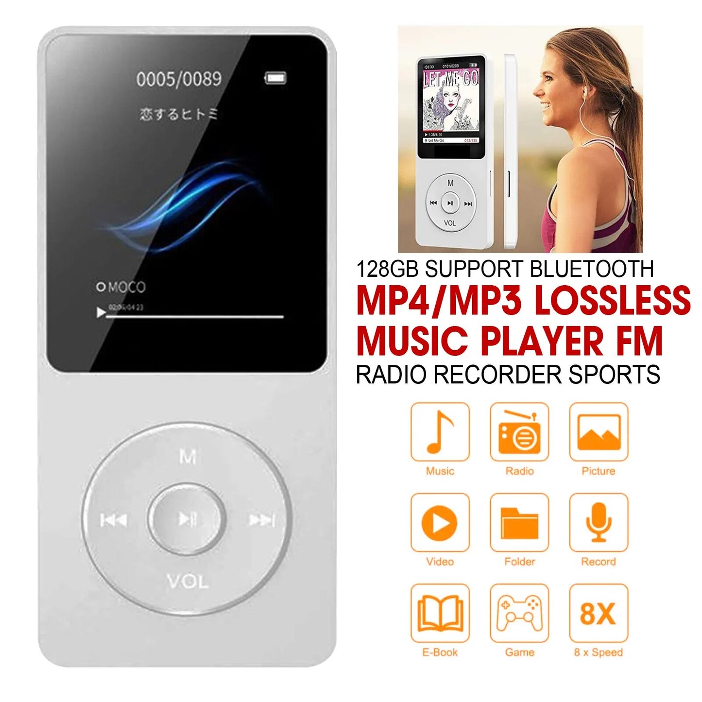 New Support Bluetooth FM Radio Recorder Sports With radio function