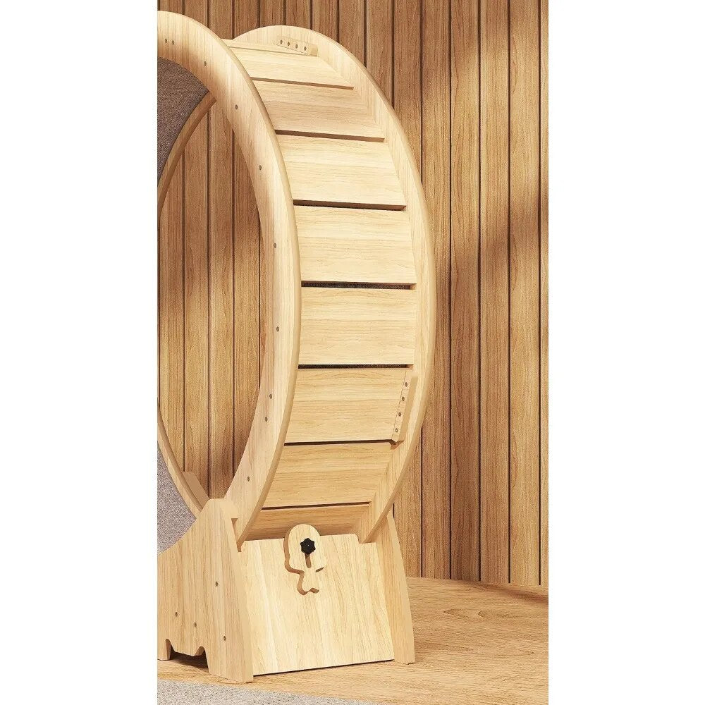 Cat Exercise Wheel, Cat Running Wheel, Cat Treadmill, with Carpeted Runway