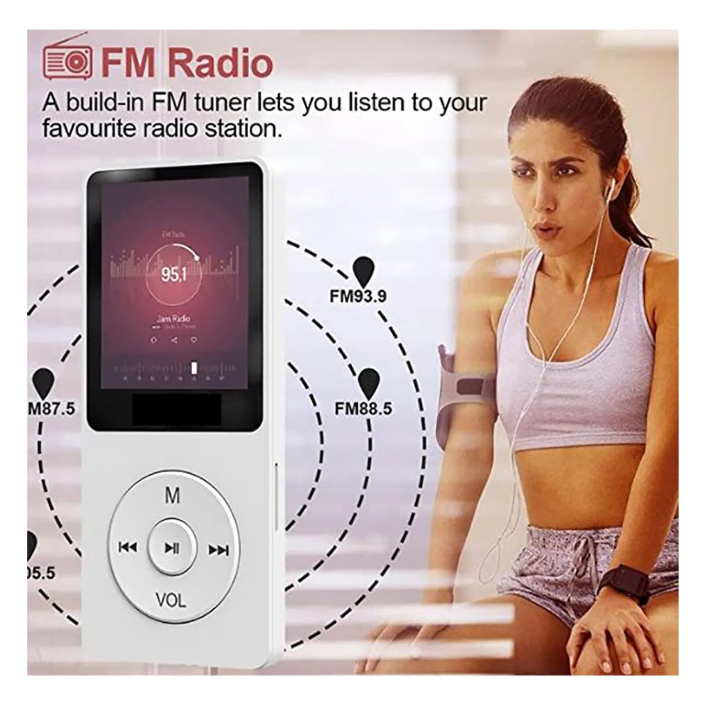 New Support Bluetooth FM Radio Recorder Sports With radio function