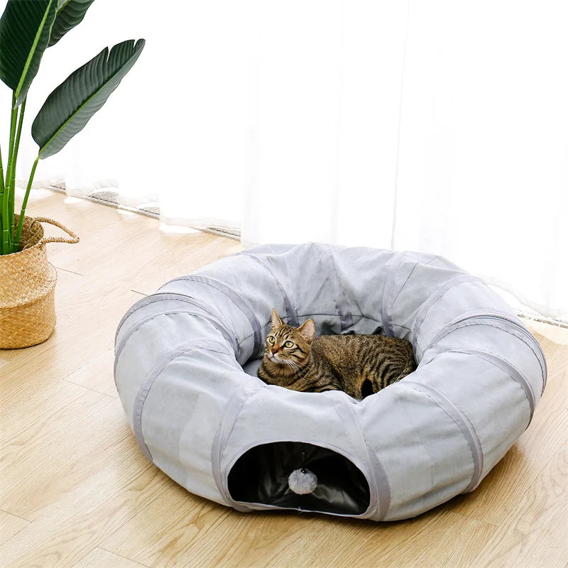 Cat Tunnel Toy Pop Up Bed Collapsible Rabbit Round Tunnel