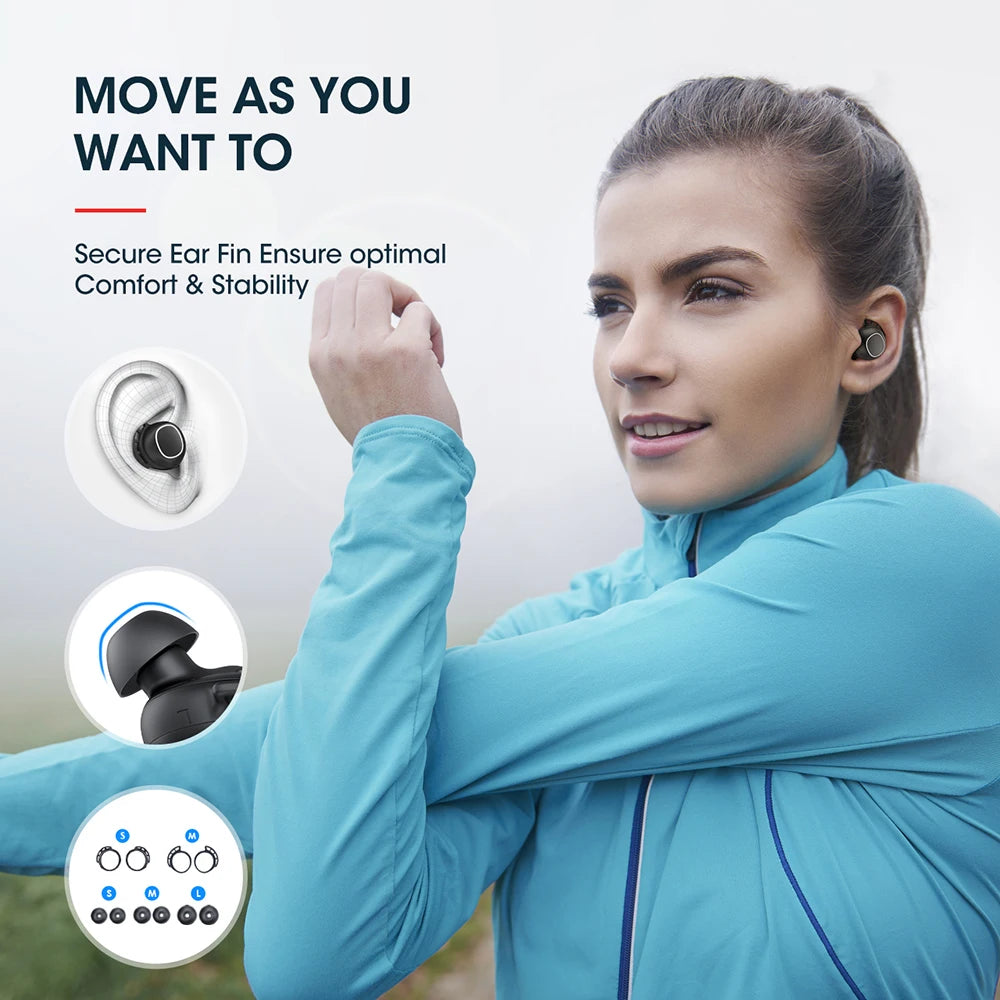 Plus True Wireless Earbuds Bluetooth Headphones with Deep Bass Sound