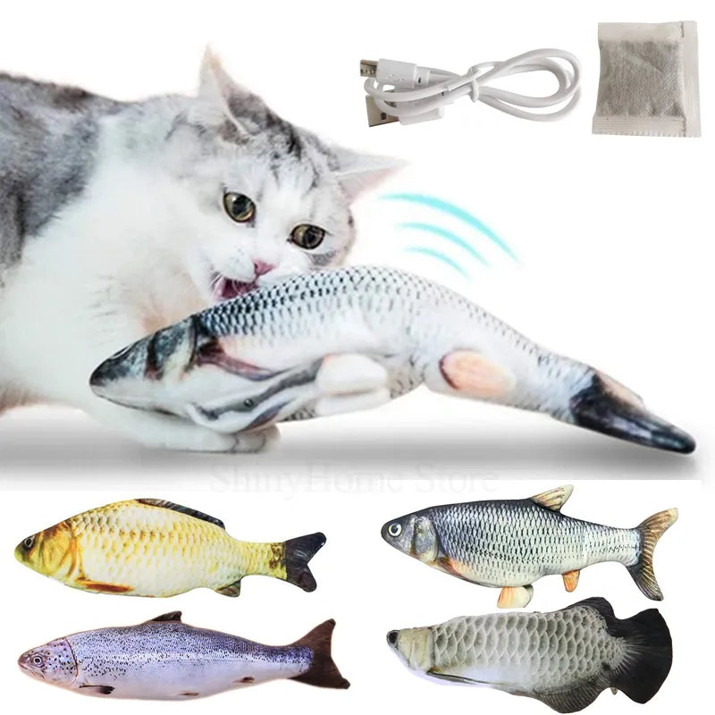 Cat Electric Fish Toy Pet 3D Simulation Fish Soft Plush Shaking Fish Toy