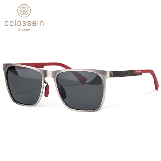 COLOSSEIN Sunglasses Men Polarized Classic Fashion Metal Square Frame Lens