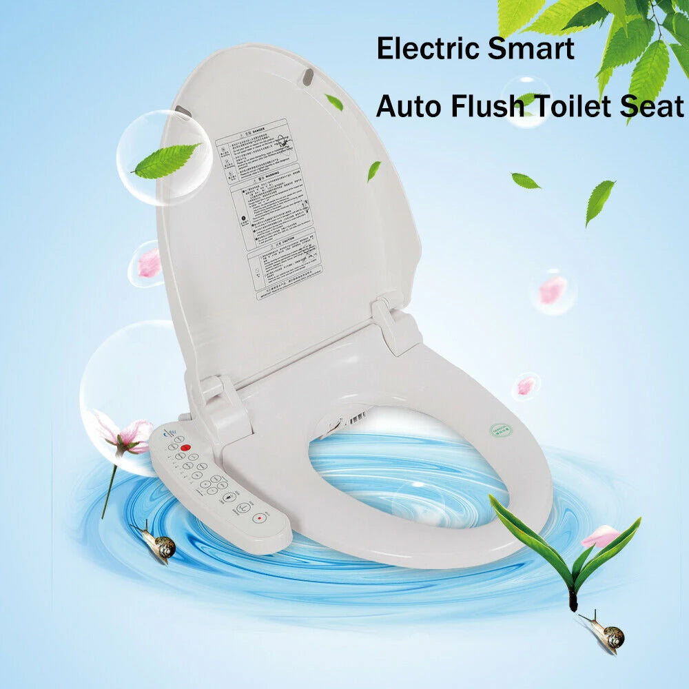 Multifunctional Auto Flush Toilet Cover W/ Heated Anti-Bacterial Seat