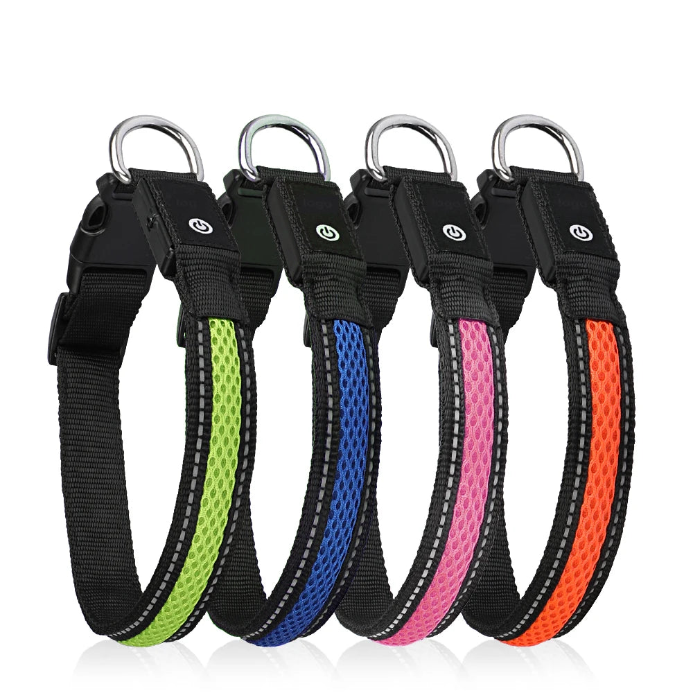 Nylon Flash Night Safety LED Glow Waterproof Dog Harness