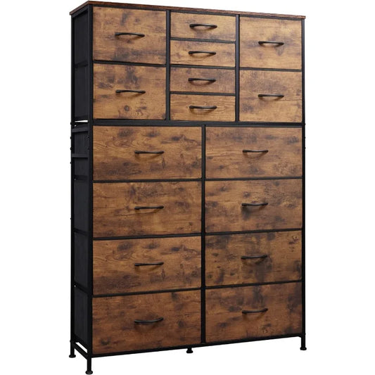 Tall Dresser for Bedroom, Fabric Dresser Storage Tower with 16 Drawers,Chest of Drawers Organizer Unit, Storage Cabinet,Hallway,