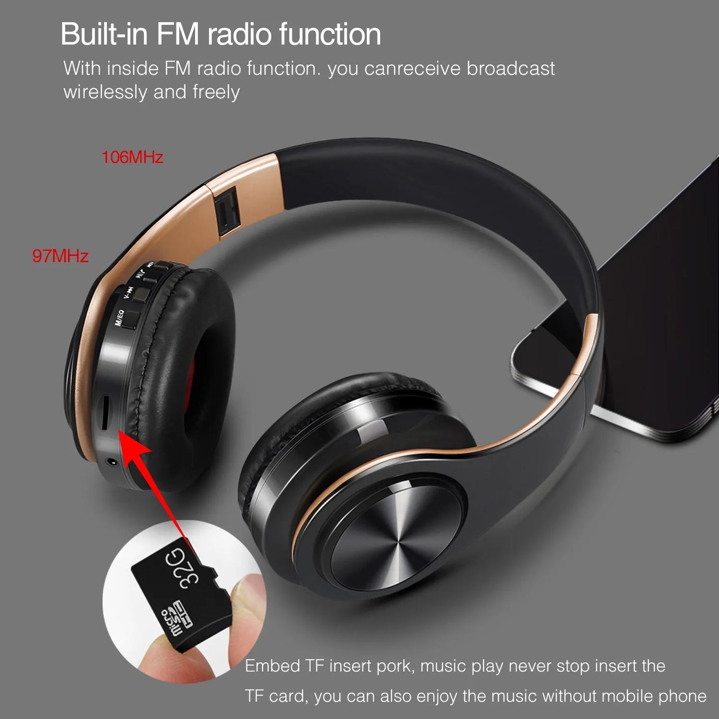 2023 Upgrading Wireless Bluetooth Headphones Stereo Headset