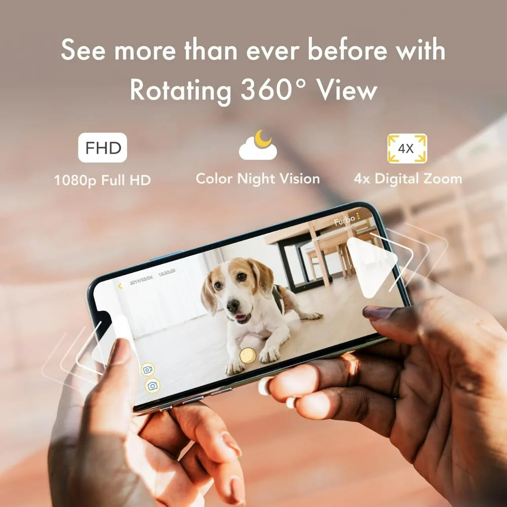 360° Dog Camera: Home Security Camera with Barking Alerts