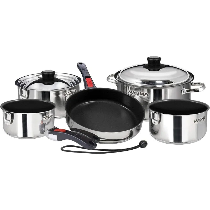 Magma Products Nesting Colored Stainless Steel Induction Cookware