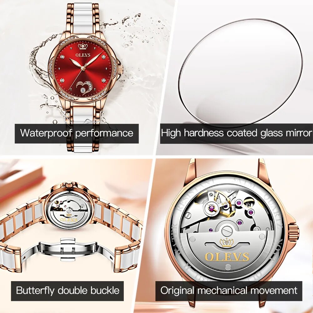 Watch for Women Automatic Mechanical Ladies heart Wrist Watch