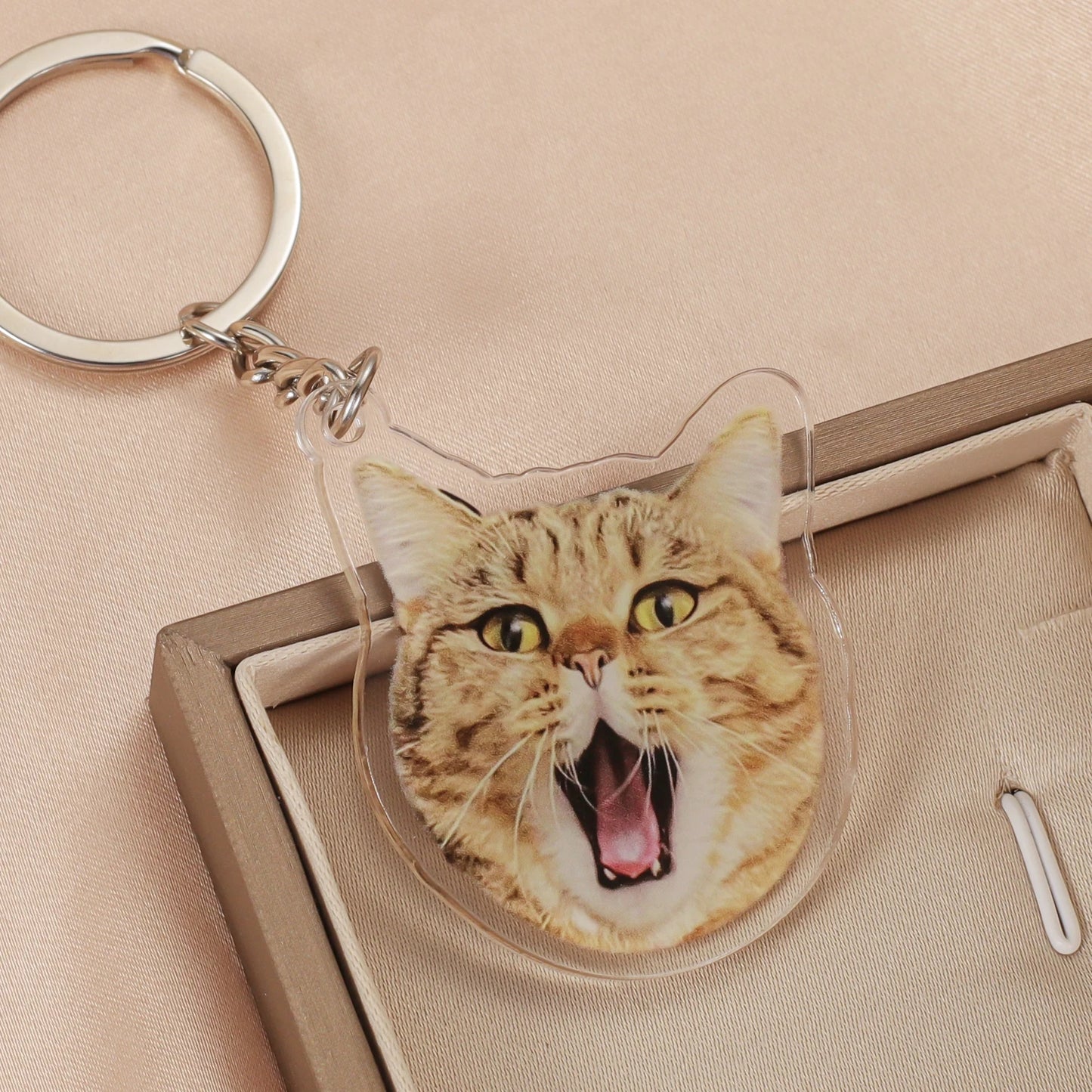 Personalized Double Sided Acrylic Pet Keychain For Women Men