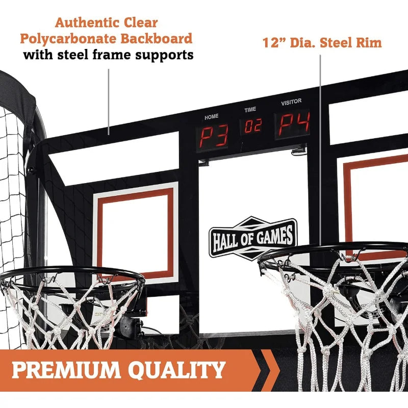 2 Player Arcade Basketball Game, Black/Grey